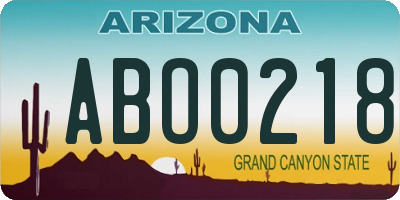 AZ license plate ABO0218
