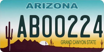 AZ license plate ABO0224
