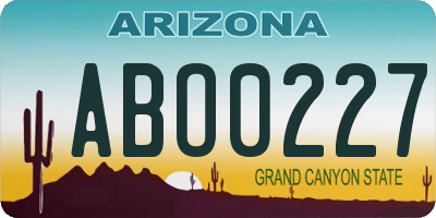 AZ license plate ABO0227