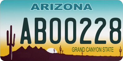 AZ license plate ABO0228