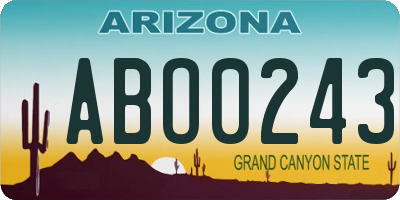 AZ license plate ABO0243