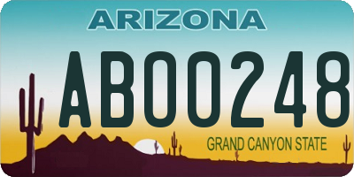 AZ license plate ABO0248