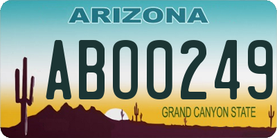 AZ license plate ABO0249