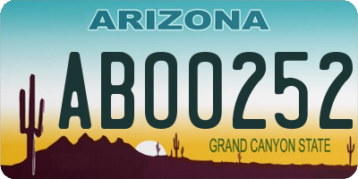 AZ license plate ABO0252