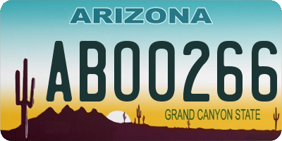 AZ license plate ABO0266