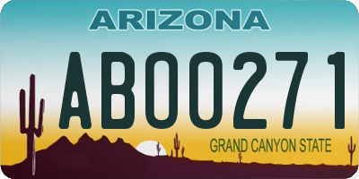 AZ license plate ABO0271
