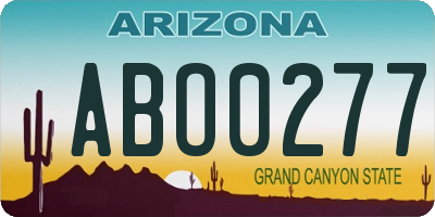 AZ license plate ABO0277