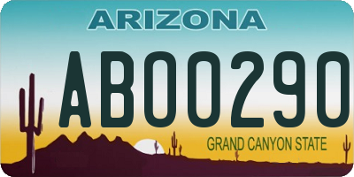 AZ license plate ABO0290