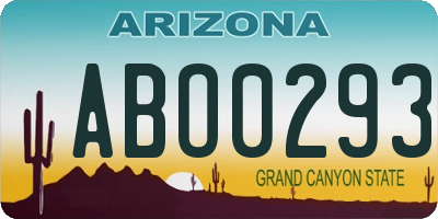 AZ license plate ABO0293
