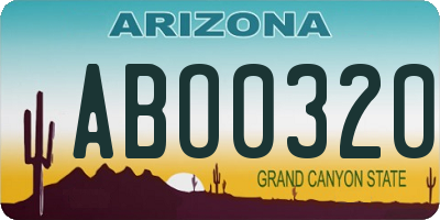 AZ license plate ABO0320