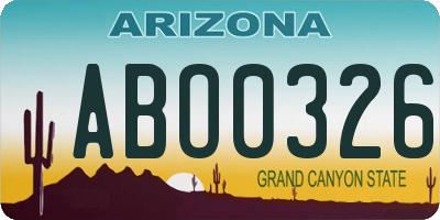 AZ license plate ABO0326