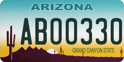 AZ license plate ABO0330