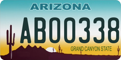 AZ license plate ABO0338