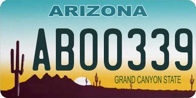 AZ license plate ABO0339