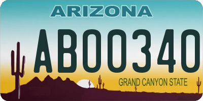 AZ license plate ABO0340
