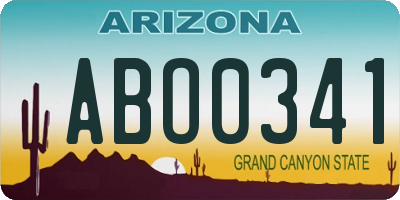 AZ license plate ABO0341