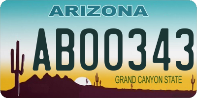 AZ license plate ABO0343