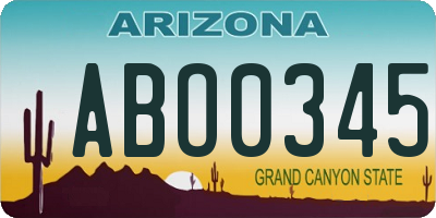AZ license plate ABO0345