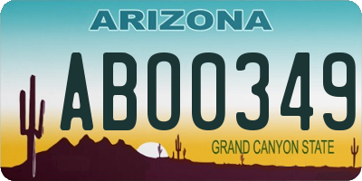 AZ license plate ABO0349