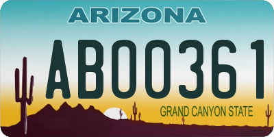 AZ license plate ABO0361