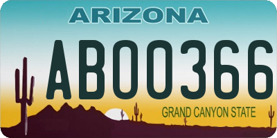 AZ license plate ABO0366