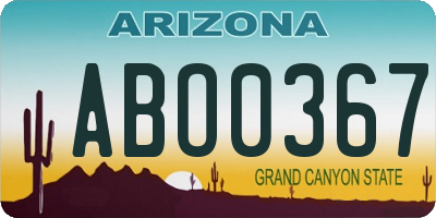 AZ license plate ABO0367