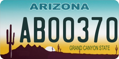 AZ license plate ABO0370