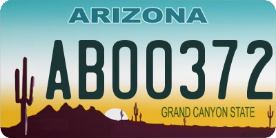 AZ license plate ABO0372