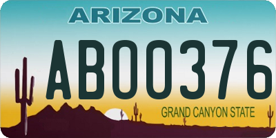 AZ license plate ABO0376
