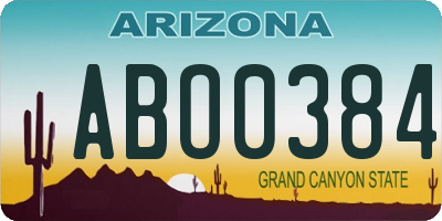 AZ license plate ABO0384