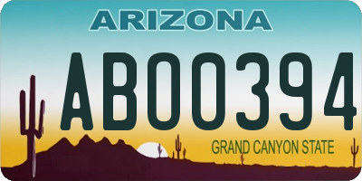 AZ license plate ABO0394
