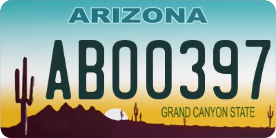 AZ license plate ABO0397