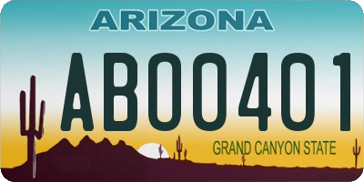 AZ license plate ABO0401