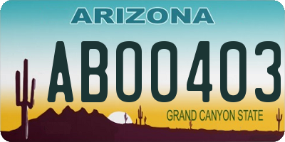 AZ license plate ABO0403