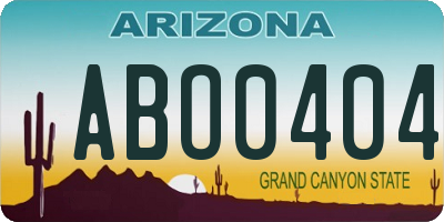 AZ license plate ABO0404