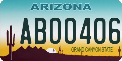 AZ license plate ABO0406