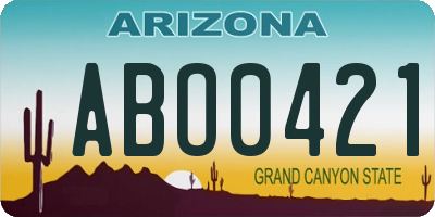 AZ license plate ABO0421