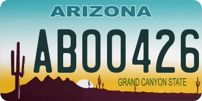 AZ license plate ABO0426