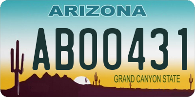 AZ license plate ABO0431