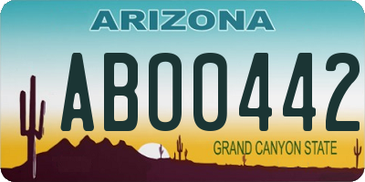 AZ license plate ABO0442
