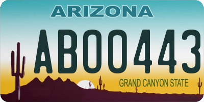 AZ license plate ABO0443