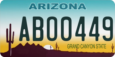 AZ license plate ABO0449