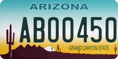 AZ license plate ABO0450