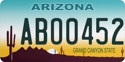 AZ license plate ABO0452