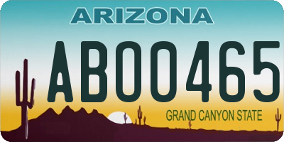 AZ license plate ABO0465