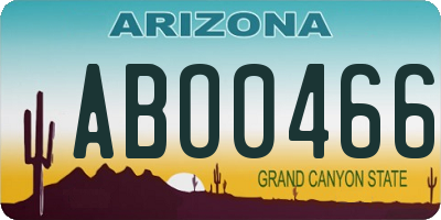 AZ license plate ABO0466
