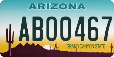 AZ license plate ABO0467