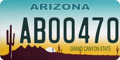 AZ license plate ABO0470