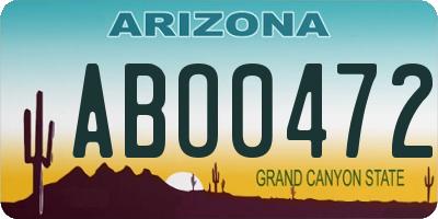 AZ license plate ABO0472