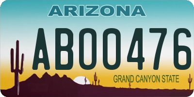 AZ license plate ABO0476